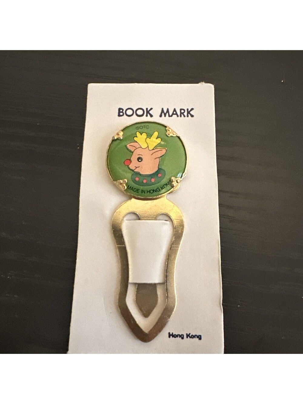 1960s Christmas Reindeer Bookmark Made In Hon Kong